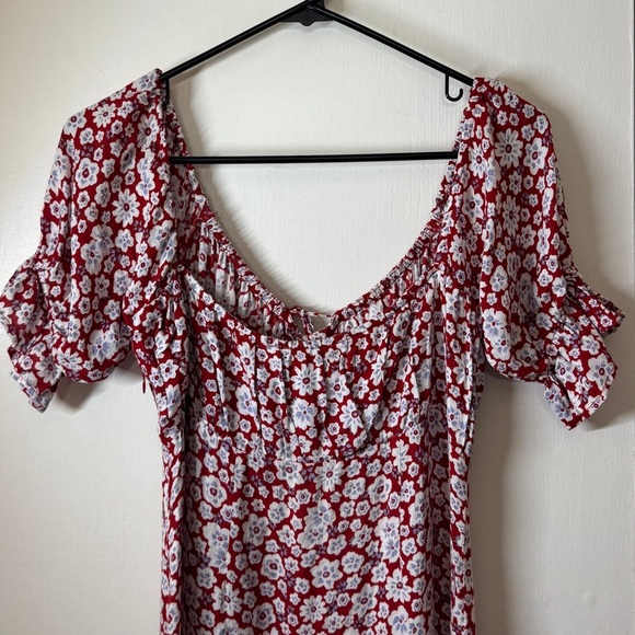 Auguste the Label Mila June Floral Red White Blue Mini Peasant Dress Size US 4 - Picture 10 of 16